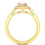 1-1/2 Carat Oval Shape Morganite and Halo Diamond Ring In 14 Karat Yellow Gold Image-3