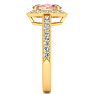 1-1/2 Carat Oval Shape Morganite and Halo Diamond Ring In 14 Karat Yellow Gold Image-4