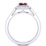 1 3/4 Carat Oval Shape Ruby and Halo Diamond Ring In 14 Karat White Gold Image-3