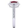 1 3/4 Carat Oval Shape Ruby and Halo Diamond Ring In 14 Karat White Gold Image-4