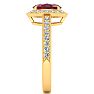 1 3/4 Carat Oval Shape Ruby and Halo Diamond Ring In 14 Karat Yellow Gold Image-4