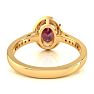 1 3/4 Carat Oval Shape Ruby and Halo Diamond Ring In 14 Karat Yellow Gold Image-5