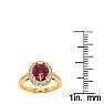 1 3/4 Carat Oval Shape Ruby and Halo Diamond Ring In 14 Karat Yellow Gold Image-6