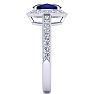 1 3/4 Carat Oval Shape Sapphire and Halo Diamond Ring In 14 Karat White Gold Image-4