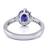 1 3/4 Carat Oval Shape Sapphire and Halo Diamond Ring In 14 Karat White Gold Image-5