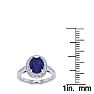 1 3/4 Carat Oval Shape Sapphire and Halo Diamond Ring In 14 Karat White Gold Image-6
