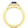 1 3/4 Carat Oval Shape Sapphire and Halo Diamond Ring In 14 Karat Yellow Gold Image-3