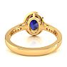 1 3/4 Carat Oval Shape Sapphire and Halo Diamond Ring In 14 Karat Yellow Gold Image-5