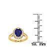 1 3/4 Carat Oval Shape Sapphire and Halo Diamond Ring In 14 Karat Yellow Gold Image-6