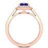 1 3/4 Carat Oval Shape Sapphire and Halo Diamond Ring In 14 Karat Rose Gold Image-3