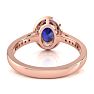 1 3/4 Carat Oval Shape Sapphire and Halo Diamond Ring In 14 Karat Rose Gold Image-5