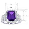 3 Carat Amethyst and Halo Diamond Ring In 14 Karat White Gold Image-5