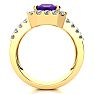 3 Carat Amethyst and Halo Diamond Ring In 14 Karat Yellow Gold Image-3