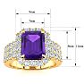 3 Carat Amethyst and Halo Diamond Ring In 14 Karat Yellow Gold Image-5