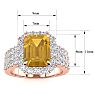 3 Carat Citrine and Halo Diamond Ring In 14 Karat Rose Gold Image-5