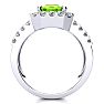 3 1/2 Carat Peridot and Halo Diamond Ring In 14 Karat White Gold Image-3