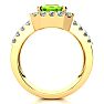 3 1/2 Carat Peridot and Halo Diamond Ring In 14 Karat Yellow Gold Image-3