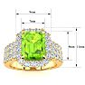 3 1/2 Carat Peridot and Halo Diamond Ring In 14 Karat Yellow Gold Image-5