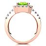 3 1/2 Carat Peridot and Halo Diamond Ring In 14 Karat Rose Gold Image-3