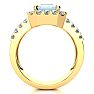 Aquamarine Ring: Aquamarine Jewelry: 3 Carat Aquamarine and Halo Diamond Ring In 14 Karat Yellow Gold Image-3