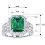3 Carat Emerald and Halo Diamond Ring In 14 Karat White Gold Image-5