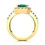 3 Carat Emerald and Halo Diamond Ring In 14 Karat Yellow Gold Image-4