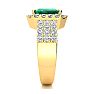 3 Carat Emerald and Halo Diamond Ring In 14 Karat Yellow Gold Image-5