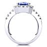 3 1/2 Carat Tanzanite and Halo Diamond Ring In 14 Karat White Gold Image-3