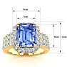 3 1/2 Carat Tanzanite and Halo Diamond Ring In 14 Karat Yellow Gold Image-5