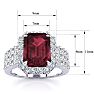 Garnet Ring: Garnet Jewelry: 3 3/4 Carat Garnet and Halo Diamond Ring In 14 Karat White Gold Image-5