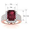 Garnet Ring: Garnet Jewelry: 3 3/4 Carat Garnet and Halo Diamond Ring In 14 Karat Rose Gold Image-5