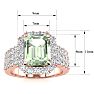 3 Carat Green Amethyst and Halo Diamond Ring In 14 Karat Rose Gold Image-5
