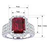 3 3/4 Carat Ruby and Halo Diamond Ring In 14 Karat White Gold Image-5