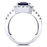 3 3/4 Carat Sapphire and Halo Diamond Ring In 14 Karat White Gold Image-3