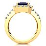 3 3/4 Carat Sapphire and Halo Diamond Ring In 14 Karat Yellow Gold Image-3