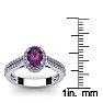 1 Carat Oval Shape Amethyst and Halo Diamond Ring In 14 Karat White Gold Image-5