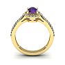 1 Carat Oval Shape Amethyst and Halo Diamond Ring In 14 Karat Yellow Gold Image-4