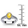 1 Carat Oval Shape Citrine and Halo Diamond Ring In 14 Karat White Gold Image-5