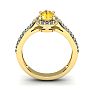 1 Carat Oval Shape Citrine and Halo Diamond Ring In 14 Karat Yellow Gold Image-4