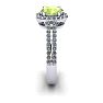 1 1/3 Carat Oval Shape Peridot and Halo Diamond Ring In 14 Karat White Gold Image-3