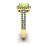 1 1/3 Carat Oval Shape Peridot and Halo Diamond Ring In 14 Karat Yellow Gold Image-3