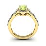 1 1/3 Carat Oval Shape Peridot and Halo Diamond Ring In 14 Karat Yellow Gold Image-4