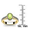 1 1/3 Carat Oval Shape Peridot and Halo Diamond Ring In 14 Karat Yellow Gold Image-5