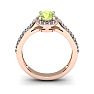 1 1/3 Carat Oval Shape Peridot and Halo Diamond Ring In 14 Karat Rose Gold Image-4
