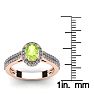 1 1/3 Carat Oval Shape Peridot and Halo Diamond Ring In 14 Karat Rose Gold Image-5