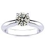 Round Engagement Rings, 1 Carat Round Diamond Solitaire Ring Crafted In 14K White Gold Image-1