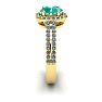 1 1/4 Carat Oval Shape Emerald and Halo Diamond Ring In 14 Karat Yellow Gold Image-3