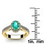 1 1/4 Carat Oval Shape Emerald and Halo Diamond Ring In 14 Karat Yellow Gold Image-5
