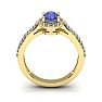 1 1/3 Carat Oval Shape Tanzanite and Halo Diamond Ring In 14 Karat Yellow Gold Image-4