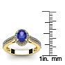 1 1/3 Carat Oval Shape Tanzanite and Halo Diamond Ring In 14 Karat Yellow Gold Image-5